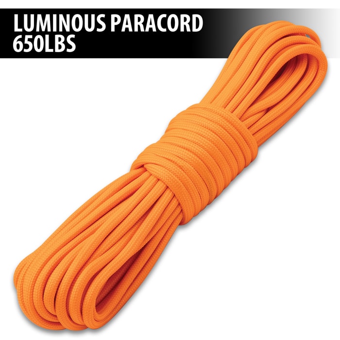 Full image of the Orange Luminous Paracord 650LBS.